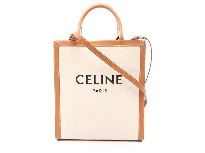 Céline Sac cabas vertical Celine Small Marron Écru