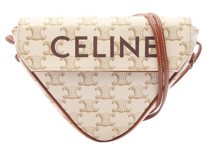 Céline Mini borsa a tracolla Celine Triomphe Triangle Marrone Crudo 