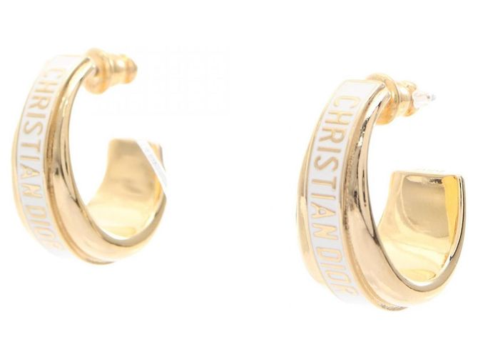 Orecchini Christian Dior Dior Code Hoop Bianco D'oro
