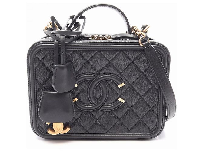 Bolsa de Vanity Chanel CC Figley Preto