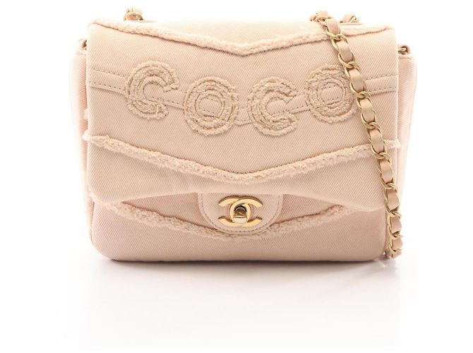 Chanel COCO Denim Shoulder Bag Pink