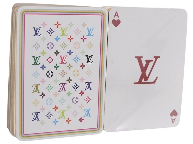 LOUIS VUITTON Multicolor Playing Cards Black White LV Auth 194633M