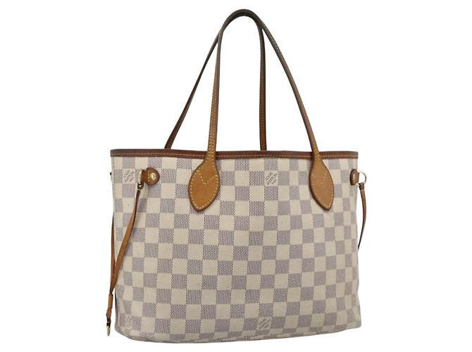 LOUIS VUITTON Sac cabas Neverfull PM Damier Azur N41362 LV Auth 194587