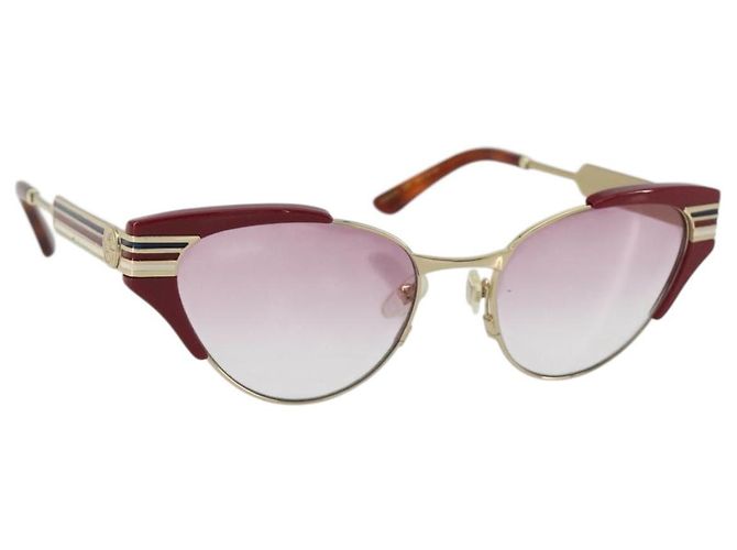 Gafas de sol GUCCI Metal Rojo Oro Auth bs36303V Roja Dorado