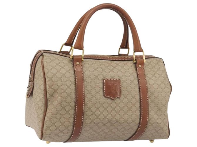 Céline Sac à main CELINE Macadam Canvas PVC Beige Or Auth bs36271 Doré