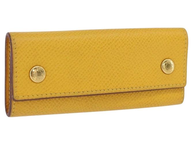 Hermès HERMES Serie Key Case Leather Courchevel Yellow Auth 191163M