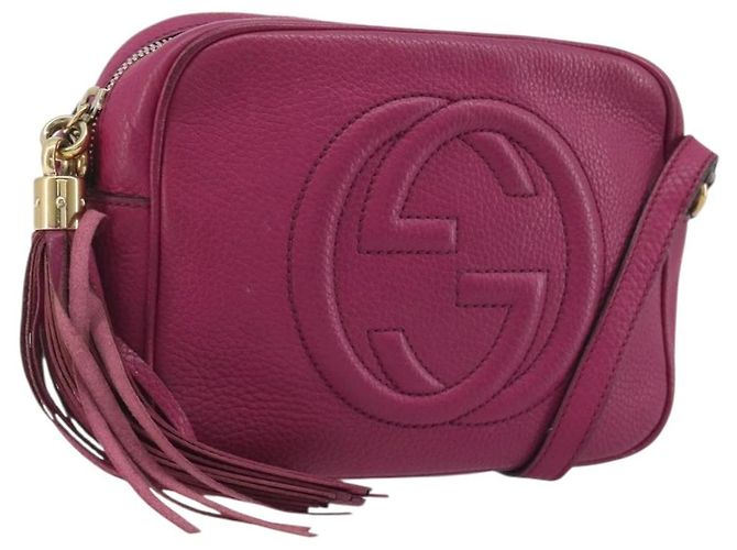 Borsa a Spalla GUCCI in Pelle Viola e Oro 308364 Auth ep15638 D'oro Porpora