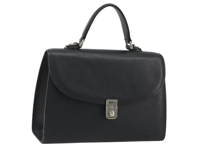 Borsa Burberry in pelle nera argento Auth ep15237 Nero