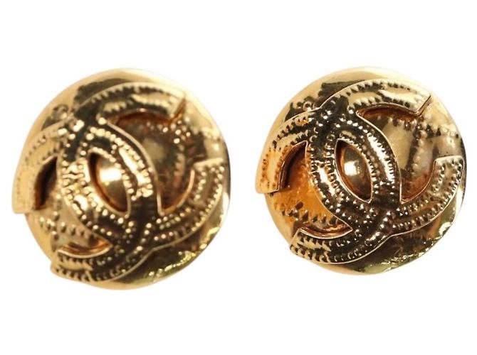 CHANEL Ohrringe Metall Goldton CC Auth 192600M