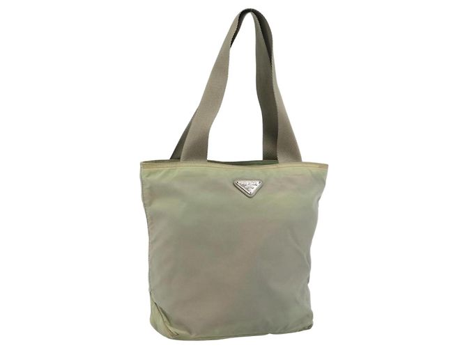 Bolsa Tote PRADA Nylon Verde Auth 194568