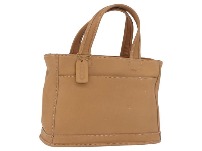 Bolsa Coach de couro marrom ouro Auth 188180 Dourado