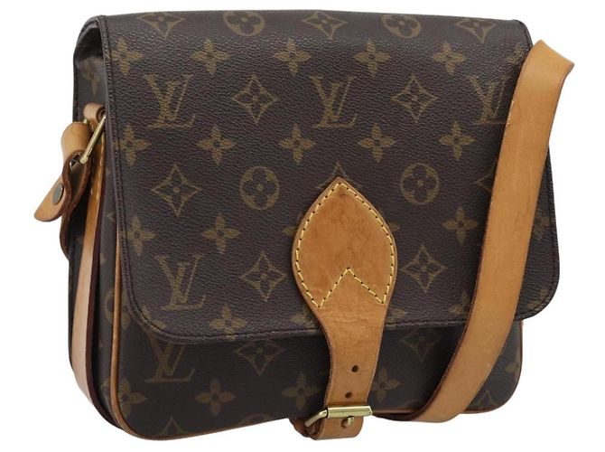 LOUIS VUITTON Bolsa de Ombro Monogram Cartouchiere MM M51253 LV Auth ka5435
