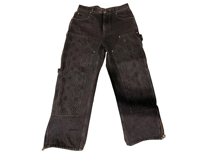 Louis Vuitton Monogram Denim Pants Black