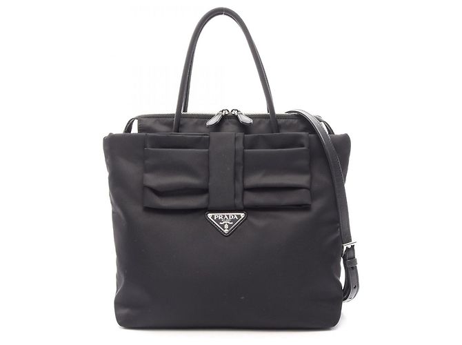Prada TESSUTO FIOCCO 2-Way Handtasche Schwarz