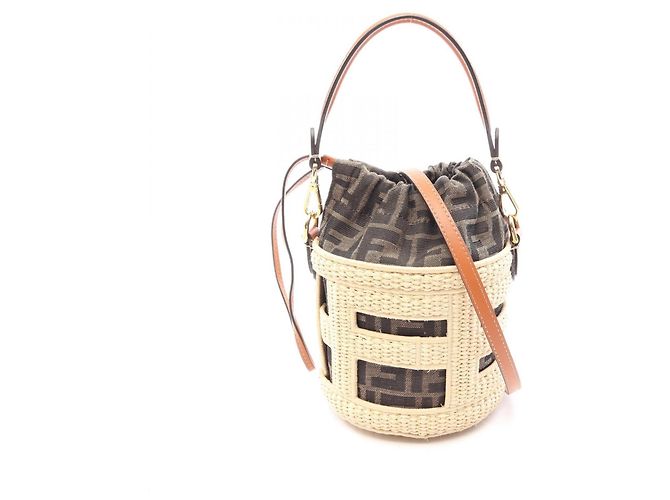 Fendi Step Out Small 2-Way Handbag Black Multiple colors Cream