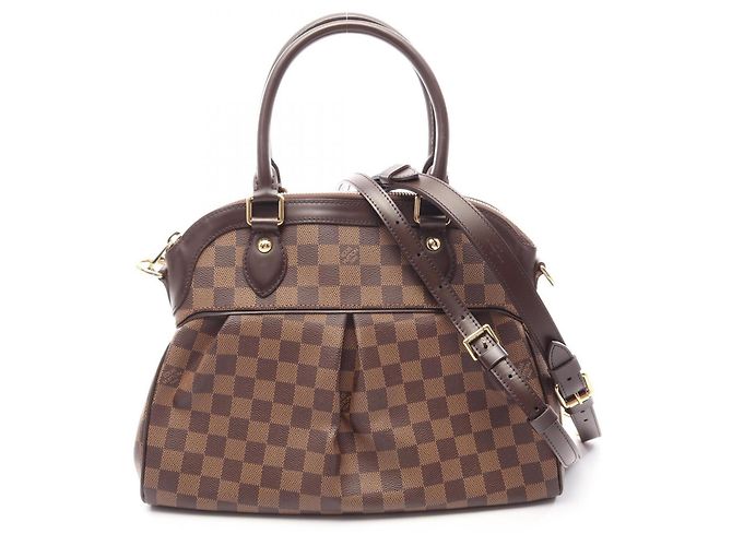 Bolsa Louis Vuitton Trevi PM Damier Ebene Marrom