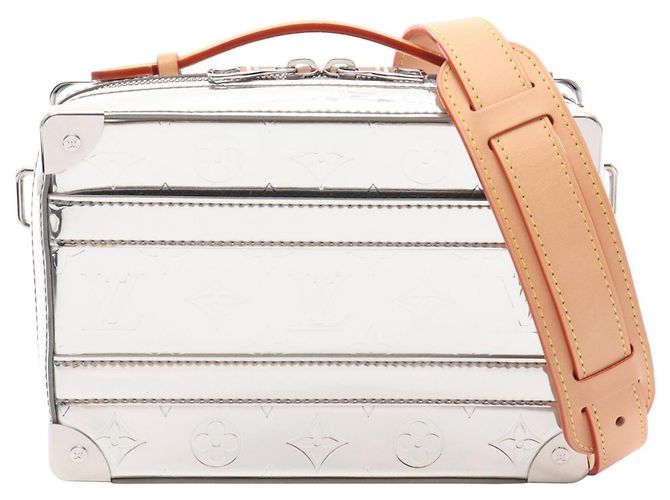 Bolsa de mão em couro prateado Louis Vuitton Prata