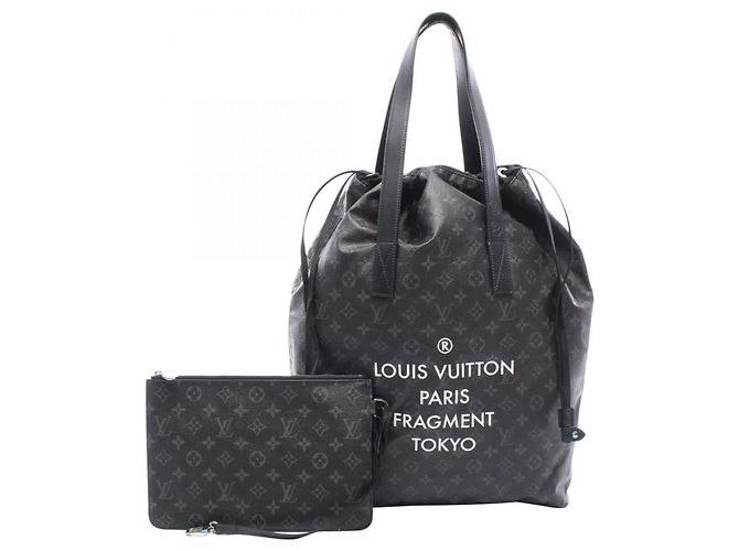 Louis Vuitton LV x Hiroshi Fujiwara Cabas Light Monogram Eclipse Tote Bag Schwarz