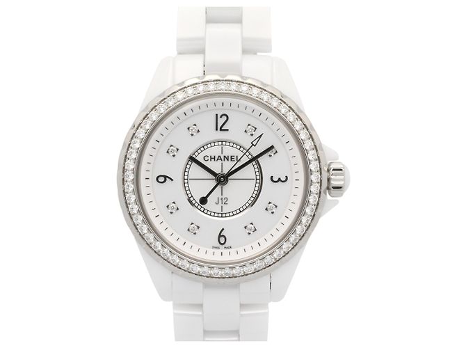 Chanel J12 Damenuhr mit Diamantbezel