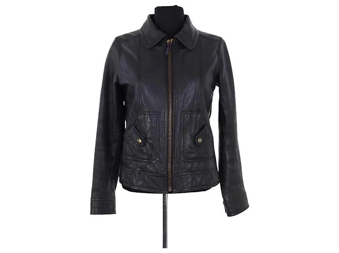 Sandro Grey Leather Jacket
