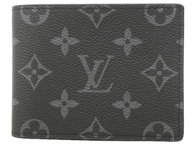 Portafoglio Slender Louis Vuitton Monogram Eclipse Nero