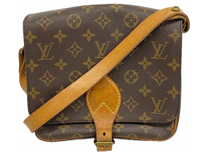 Borsa a tracolla Louis Vuitton Monogram Cartouchiere MM Marrone