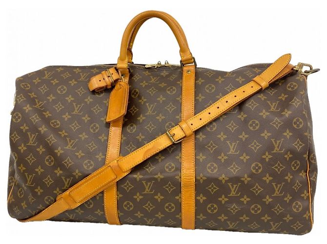 Louis Vuitton Marrone Boston Monogram Keepall Bandoulière 60