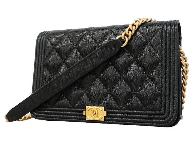 Le Boy Carteira de ombro Chanel Boy Chain Preto