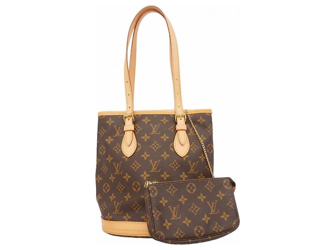 Louis Vuitton Monogram Bucket PM Tote Bag Braun