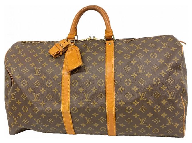 Louis Vuitton Marrone Boston Monogram Keepall 55