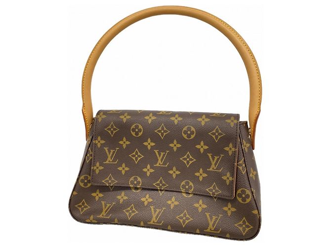 Borsa a tracolla Louis Vuitton Monogram Mini Looping Marrone