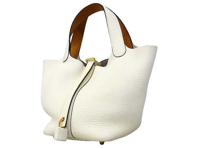 Hermès Bolsa Hermes Picotin Lock PM Eclat Branco