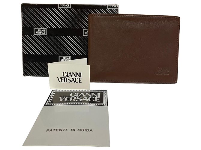 Gianni Versace Brown Leather Wallet