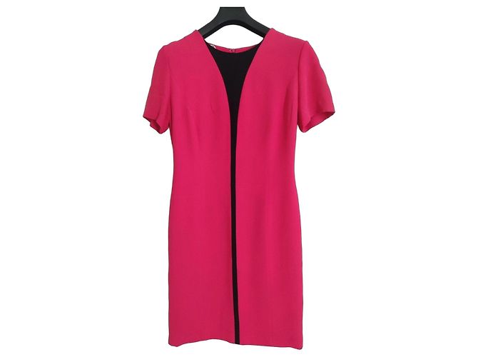Gianni Versace Vestido tubinho fúcsia com detalhe preto Fuschia