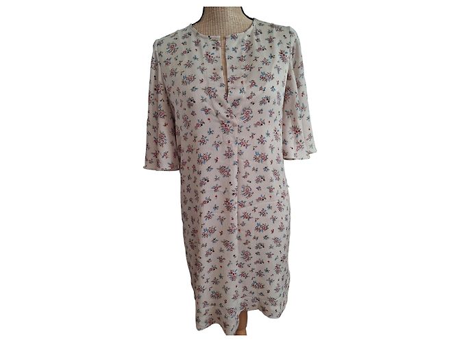 Zadig & Voltaire Kleid mit Blumenmuster Pink Rot Blau