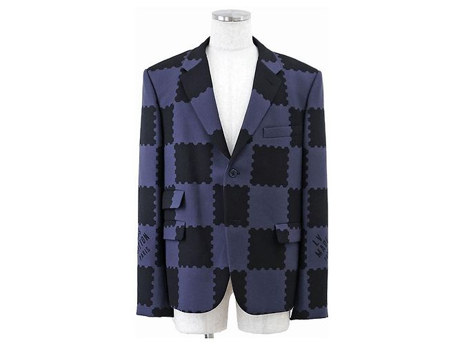 Louis Vuitton LV MADE PARIS Damier Wool Jacket Black Blue