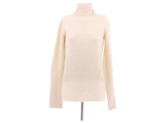 Saint Laurent Beiger Rollkragenpullover aus Wolle 
