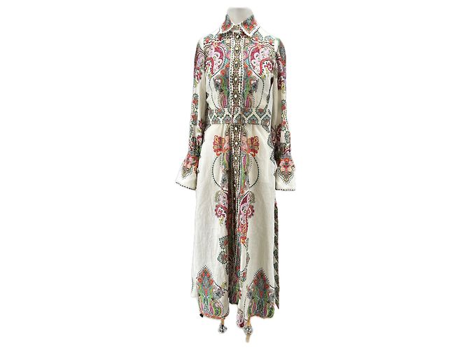 Zimmermann Langes Leinenkleid mehrfarbig Mehrfarben 