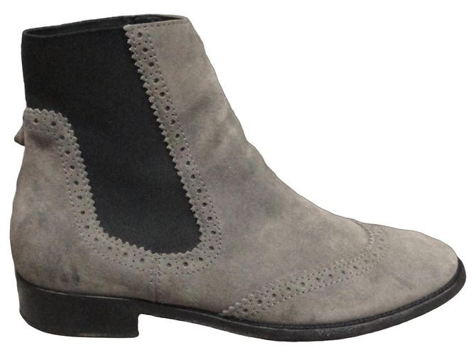 Balenciaga grey suede ankle boots
