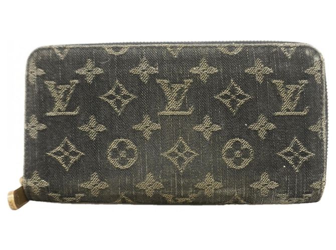 Louis Vuitton Monogram Denim Zippy Wallet Black