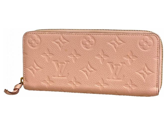 Cartera Long Clemence Monogram Empreinte Louis Vuitton Rosa