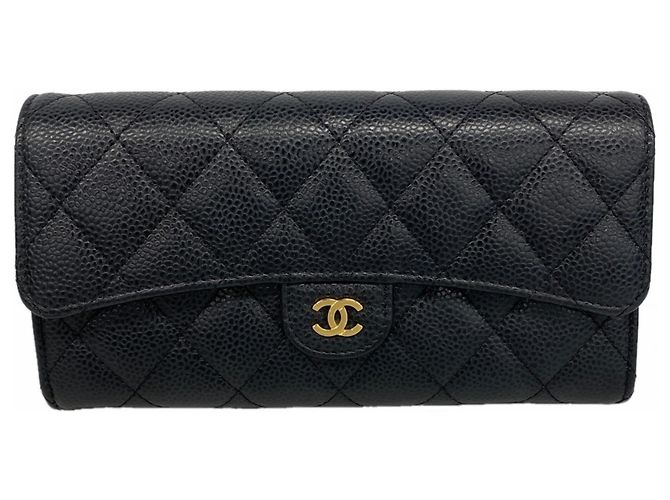Timeless Cartera larga negra Chanel Negro
