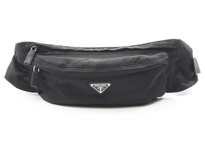 Saffiano Marsupio con logo Triangle Prada Nero 