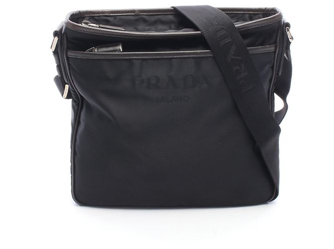 Borsa a tracolla con logo Triangle Prada Nero
