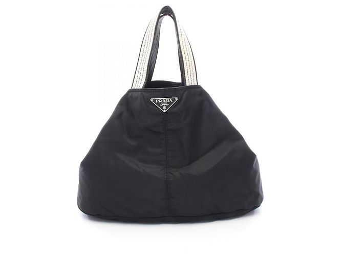 Prada Triangle Logo Tote Bag Handtasche Schwarz