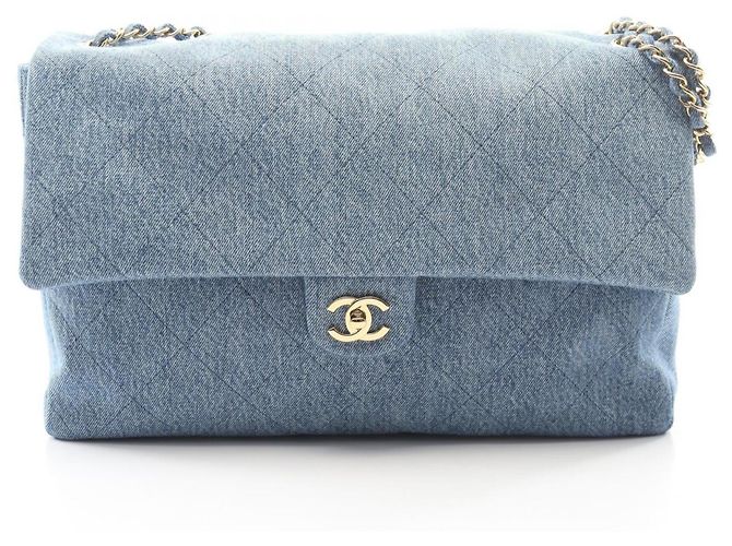 Bolsa Chanel Jumbo Matelassé Denim Azul