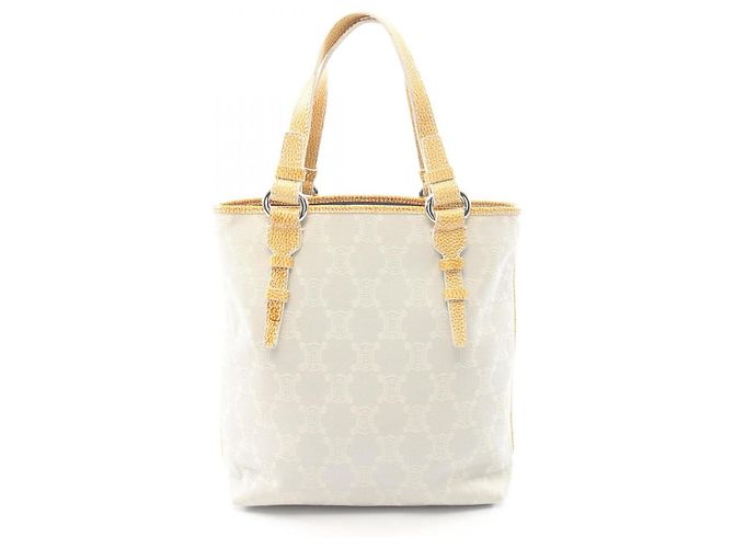 Céline Borsa Tote Celine Paris Macadam Marrone Giallo