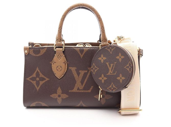 Louis Vuitton OnTheGo EW Monogram Giant Reverse 2-Way Handtasche Braun