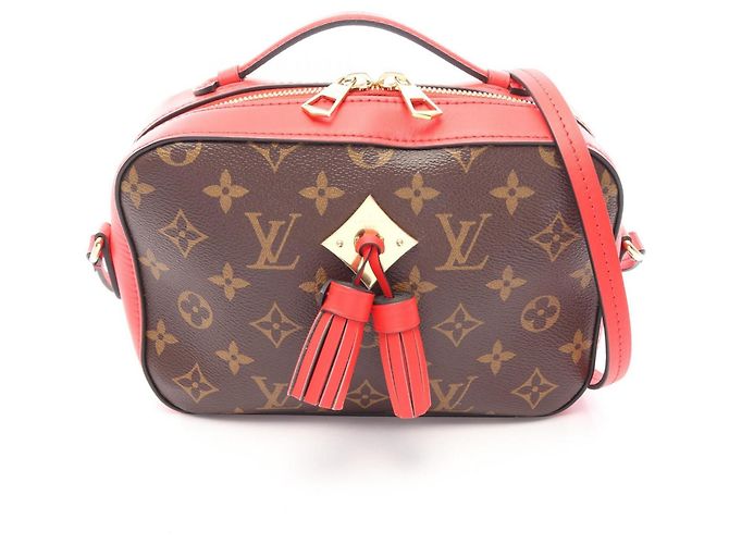 Bolsa de Ombro 2-Way Louis Vuitton Saint-Onge Monogram Coquelicot Marrom Vermelho