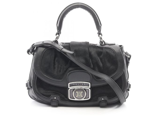 Céline Borsa 2WAY Celine in pelle nera Nero